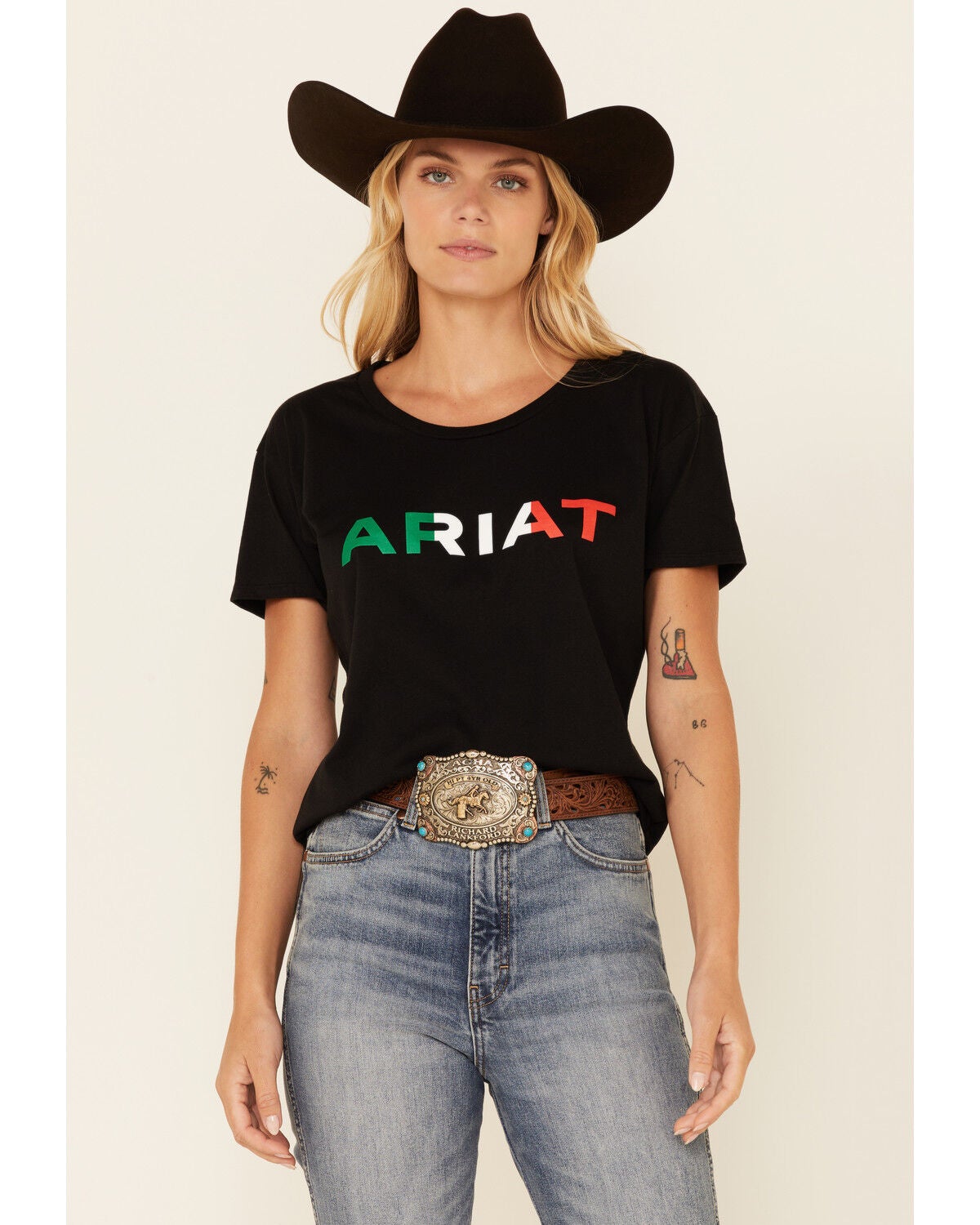 Ariat Women's Viva Mexico Logo Graphic Tee, Black, hi-res