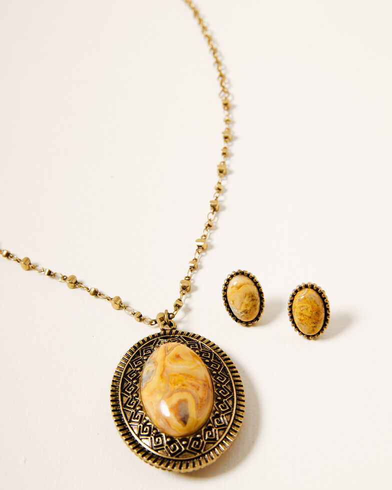Shyanne Women's Winslow Reversible Medallion Necklace Set, Gold, hi-res