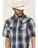 Image #2 - Cody James Men's Weed Wacker Plaid Print Short Sleeve Snap Western Shirt - Tall, Blue, hi-res