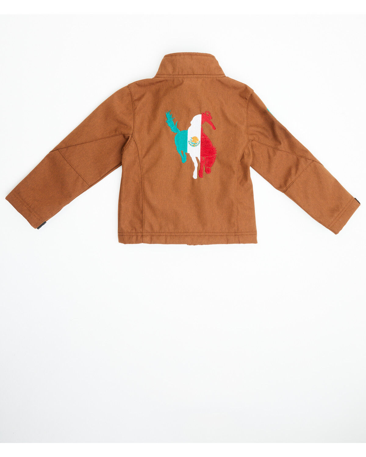 Image #3 - Rodeo Clothing Boys' Mexico Flag Waterproof Softshell Jacket, Cognac, hi-res