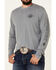 HOOey Men's Gray Captain Bamboo Logo Long Sleeve T-Shirt , Black, hi-res