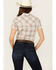 Image #4 - Wrangler Retro Women's Plaid Print Short Sleeve Pearl Snap Western Shirt , Cream, hi-res