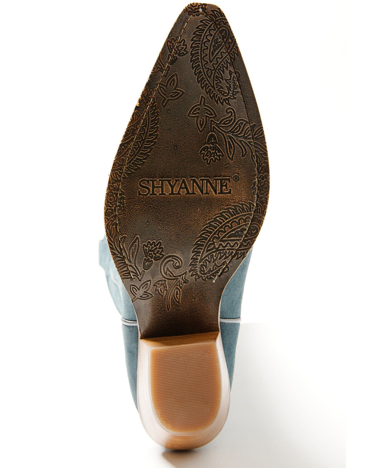 Image #7 - Shyanne Women's Flora Suede Tall Western Boots - Snip Toe, Blue, hi-res