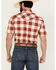 Image #4 - Kimes Ranch Men's Malcom Buffalo Plaid Print Short Sleeve Pearl Snap Western Shirt, Red, hi-res