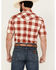 Image #4 - Kimes Ranch Men's Malcom Buffalo Plaid Print Short Sleeve Pearl Snap Western Shirt , Red, hi-res
