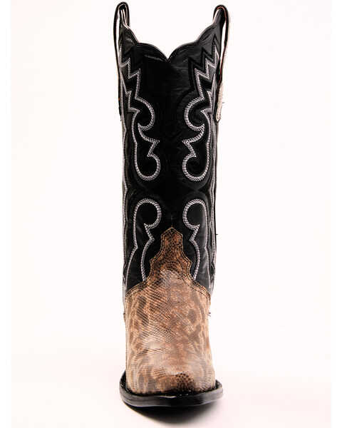 Dan Post Women's Karung Snake Exotic Western Boots - Snip Toe , Black, hi-res