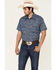 Rock & Roll Denim Men's Paisley Print Short Sleeve Western Shirt , Blue, hi-res