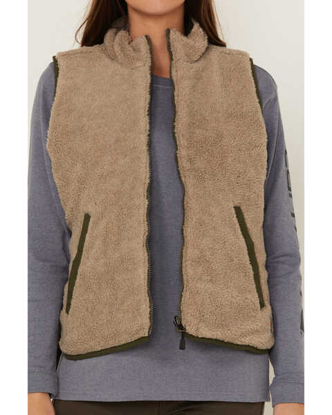 Carhartt Women's Utility Sherpa-Lined Zip-Front Reversible Work Vest , Green, hi-res