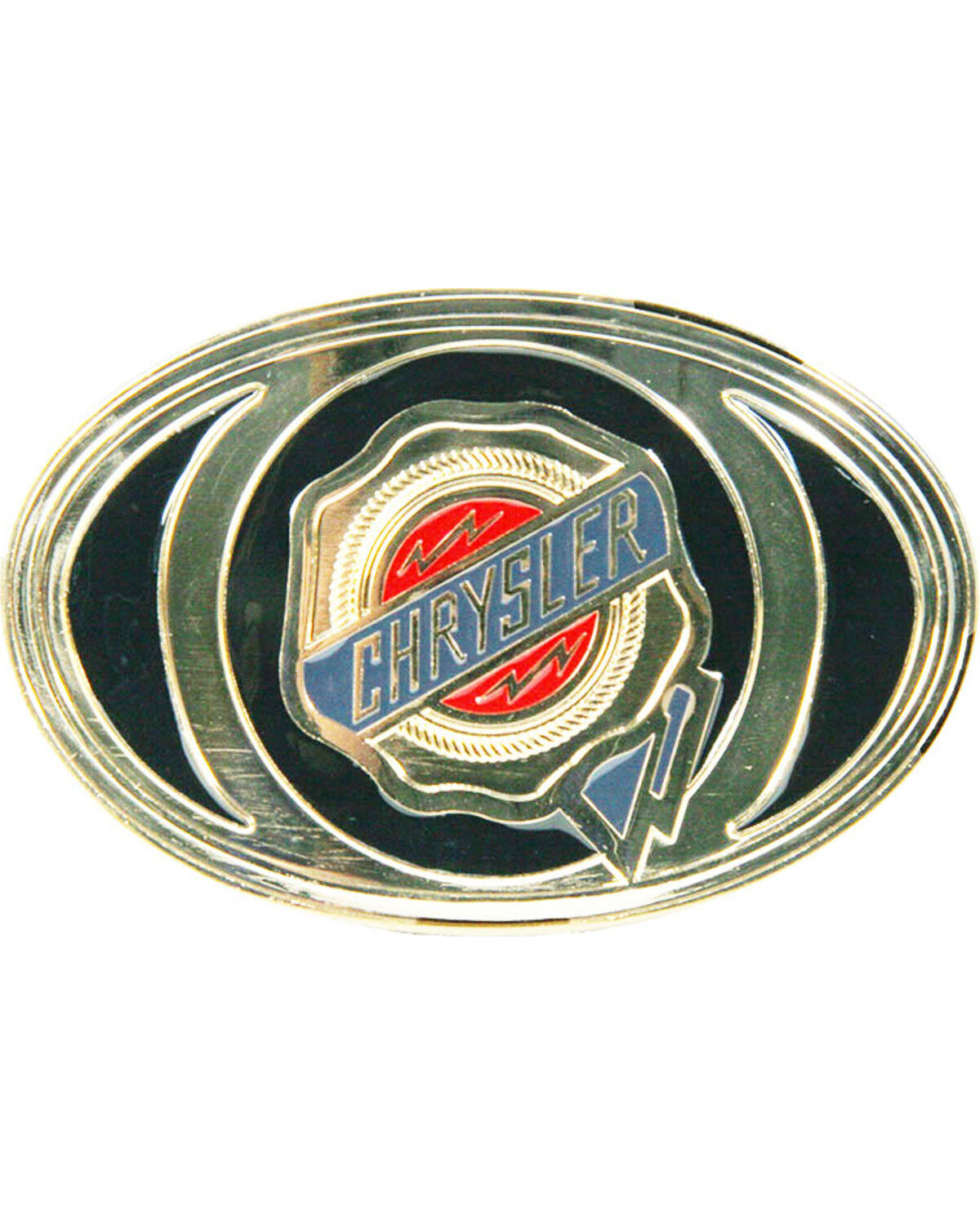 Image #1 - Western Express Men's Black Chrysler Trademark Buckle, Black, hi-res