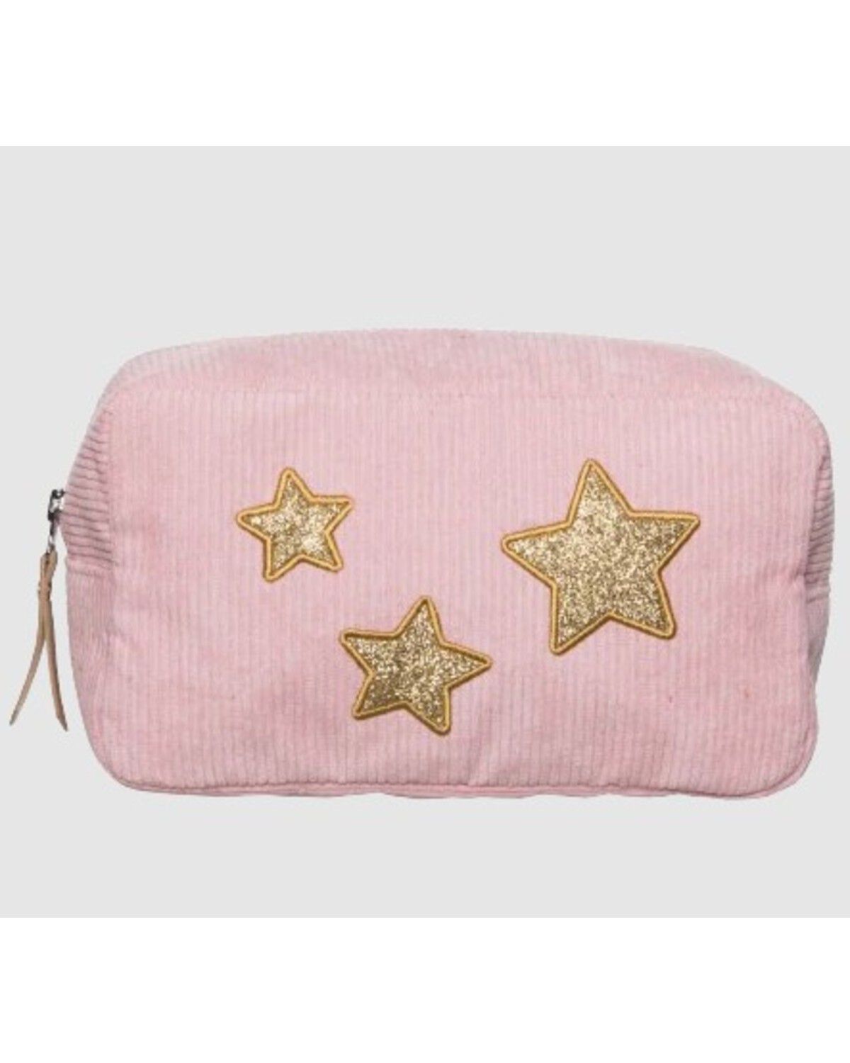 Image #1 - Totalee Gifts Women's Gold Star Corduroy Cosmetic Bag, Pink, hi-res