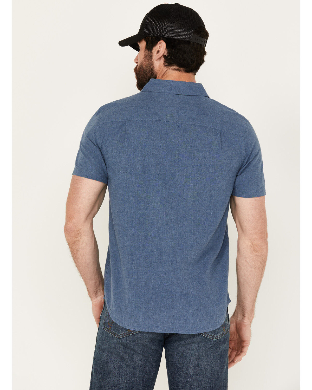 Image #4 - Brixton Men's Charter Short Sleeve Button-Down Shirt, Blue, hi-res