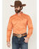 Image #1 - Ariat Men's Team Logo Twill Solid Long Sleeve Button-Down Western Shirt, Orange, hi-res