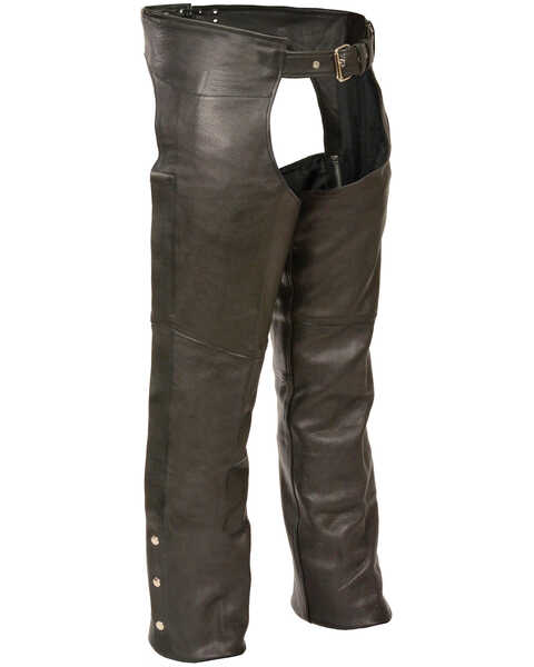 Image #1 - Milwaukee Leather Men's Fully Lined Classic Chaps - 3X, Black, hi-res