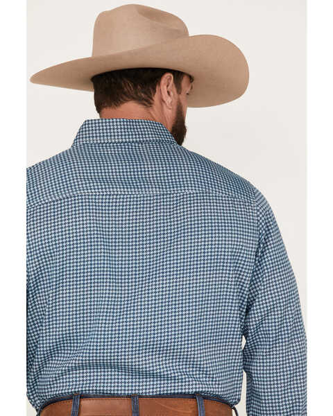 Image #4 - Panhandle Men's Performance Geo Print Long Sleeve Button Down Shirt, Blue, hi-res