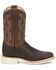Image #2 - Justin Men's Western Boots - Broad Square Toe, Dark Brown, hi-res