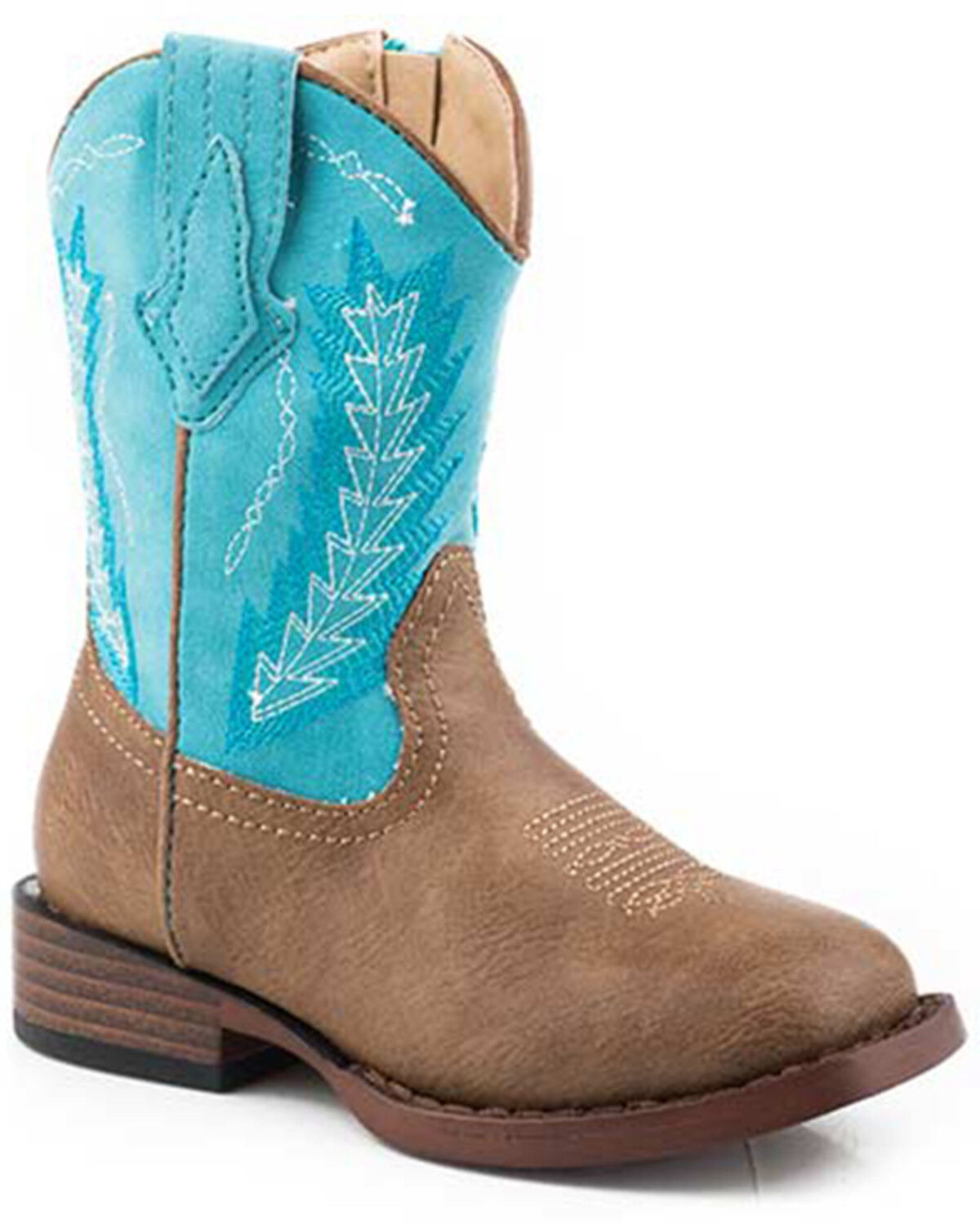 Image #1 - Roper Toddler Boys' Billy Western Boots - Broad Square Toe, Blue, hi-res