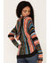 Image #4 - Rock & Roll Denim Women's Serape Stripe Knit Hooded Sweater, Brown, hi-res