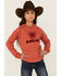 Image #1 - Ariat Girls' Benicia Felt Logo Sweatshirt, Rust Copper, hi-res