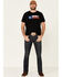 Rock & Roll Denim Men's Texas Flag Logo Graphic T-Shirt , Black, hi-res