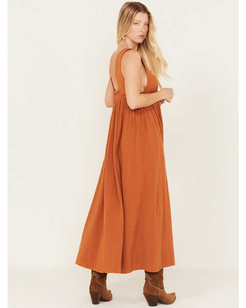 Image #4 - Free People Women's Delphine Midi Dress, Orange, hi-res