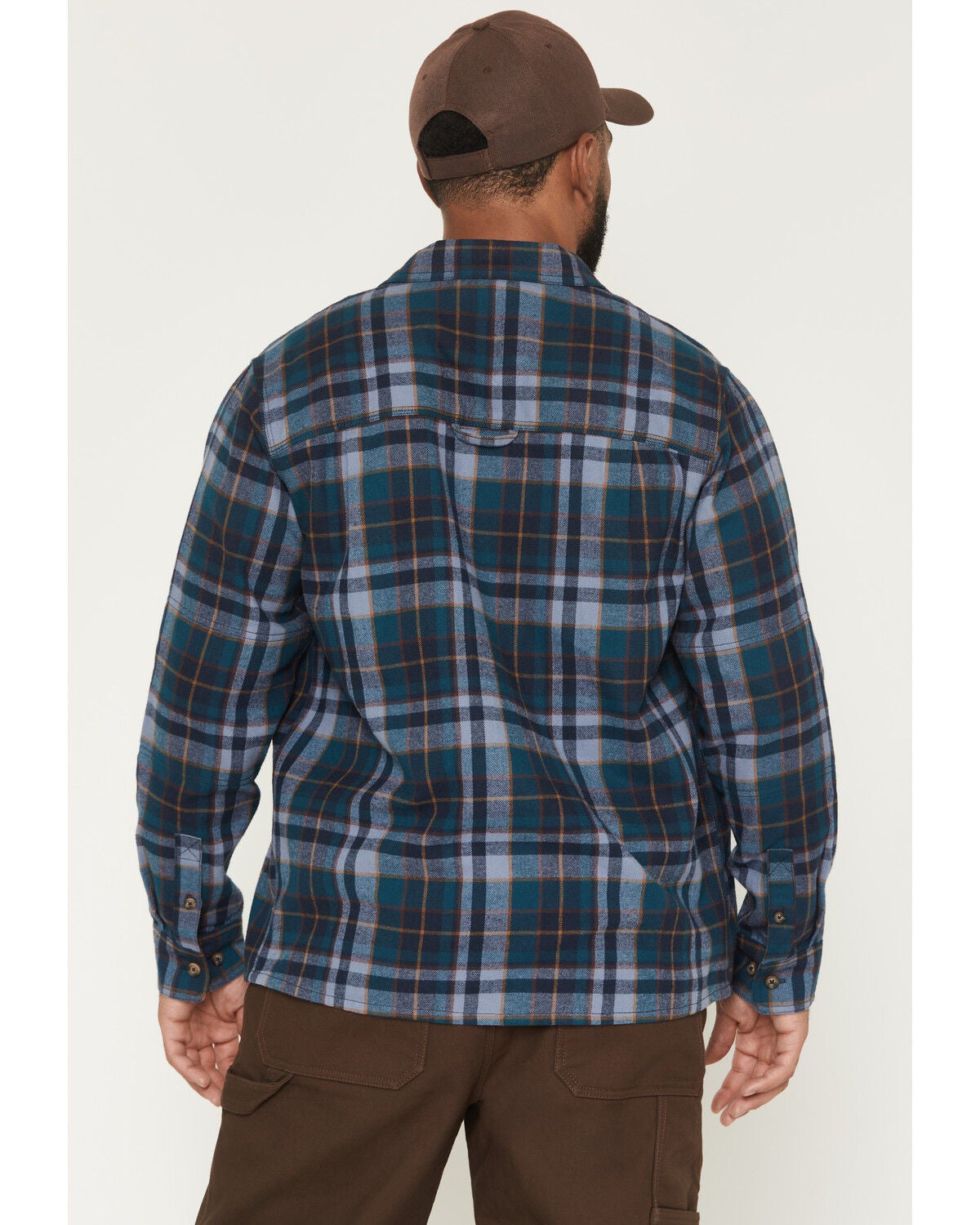 Image #4 - Lucky Brand Workwear Men's Everglades Plaid Print Long Sleeve Button-Down Flannel Shirt, Dark Teal, hi-res