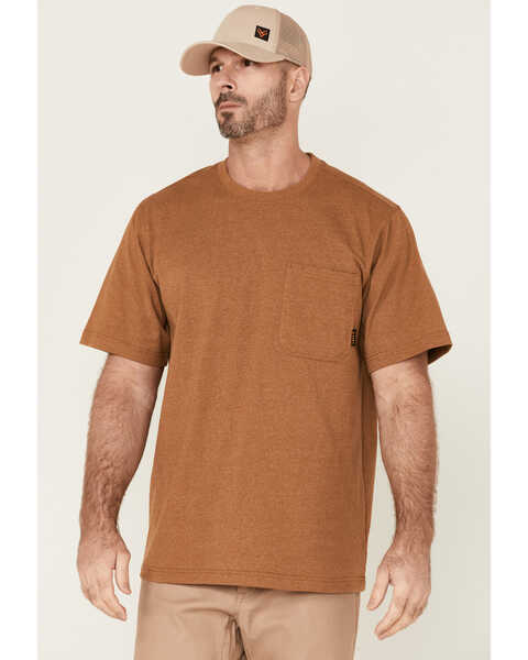 Image #1 - Hawx Men's Rust Copper Force Heavyweight Short Sleeve Work Pocket T-Shirt , Rust Copper, hi-res