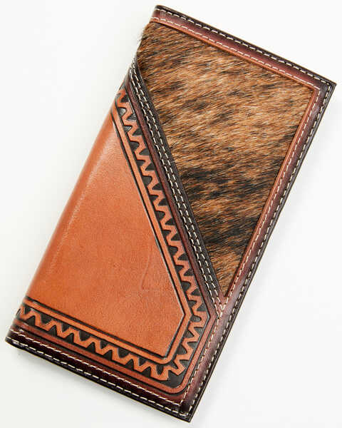 Image #1 - Cody James Men's Embossed Hairon Rodeo Wallet , Brown, hi-res