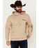 Image #1 - Wrangler Men's Logo Sleeve Hooded Sweatshirt, Beige, hi-res