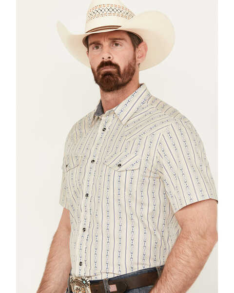 Image #2 - Cody James Men's Maya Striped Short Sleeve Western Snap Shirt, Tan, hi-res