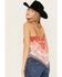Beyond The Radar Women's Print Handkerchief Hem Cami, Rust Copper, hi-res
