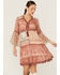 Image #1 - Miss Me Women's Patchwork Button Front Bell Sleeve Dress, , hi-res