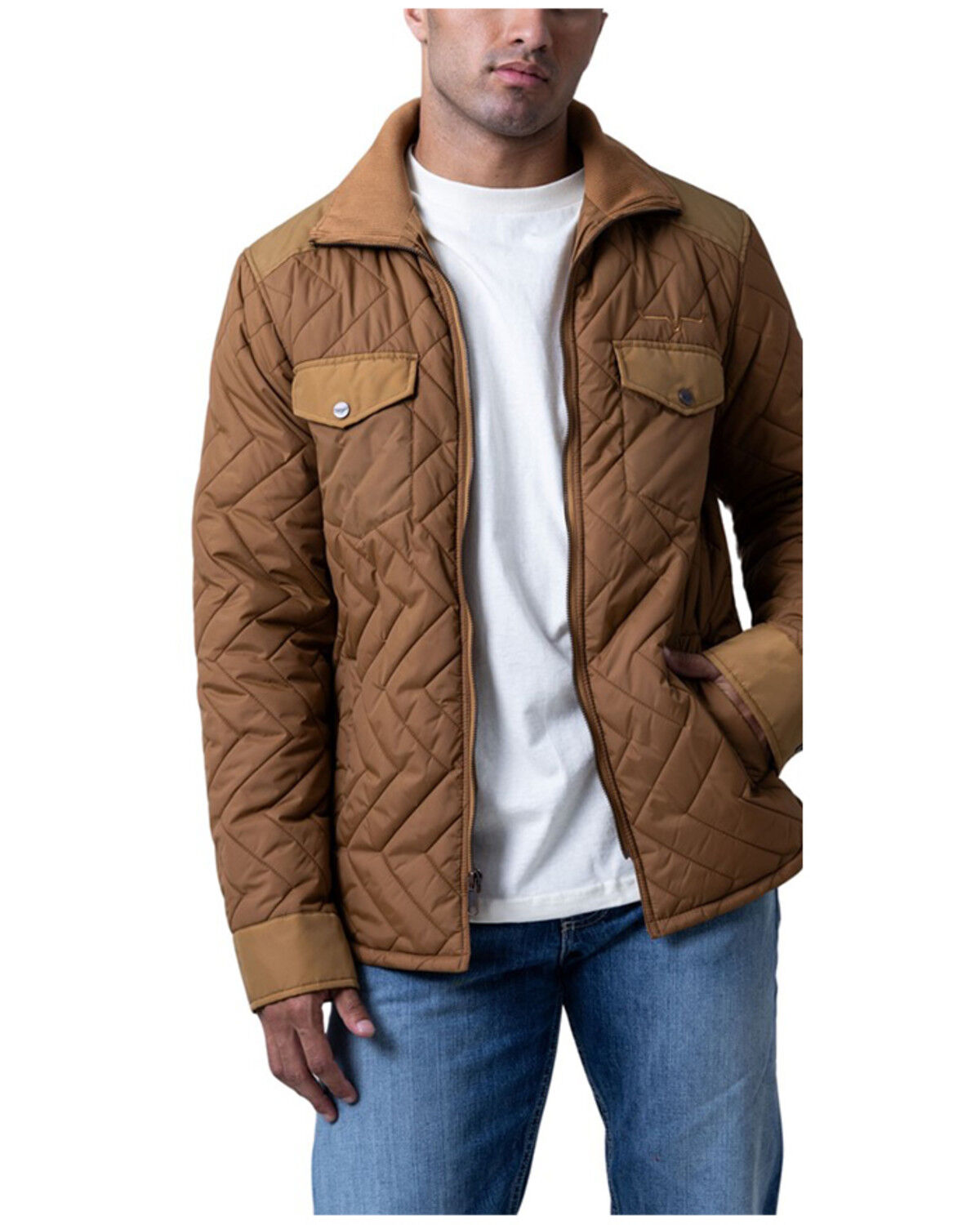 Image #1 - Kimes Ranch Men's Skink Quilted Zip-Up Jacket, Camel, hi-res