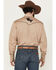 Image #4 - Rodeo Clothing Men's Solid Embroidered Long Sleeve Snap Western Shirt, Tan, hi-res