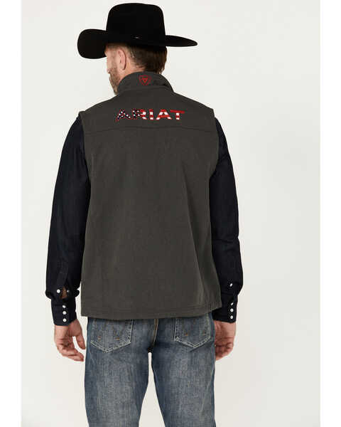 Image #1 - Ariat Men's Logo 2.0 Softshell Vest, Charcoal, hi-res