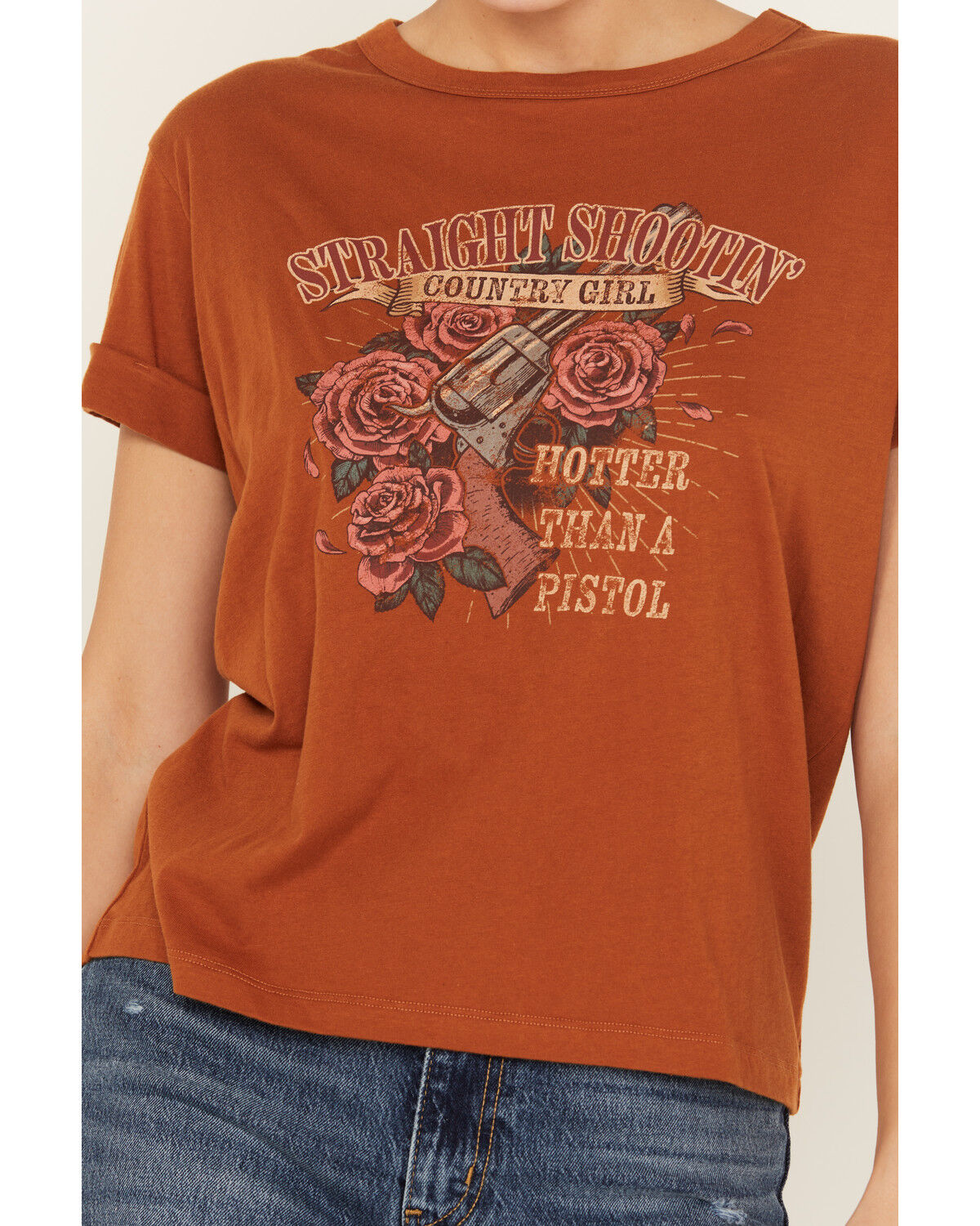 Image #3 - White Crow Women's Straight Shooter Short Sleeve Graphic Tee, Rust Copper, hi-res