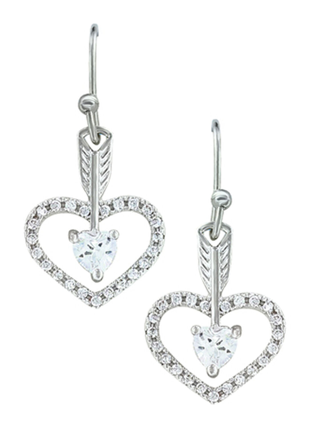 Image #1 - Montana Silversmiths Women's Straight to the Heart Arrow Earrings, Silver, hi-res