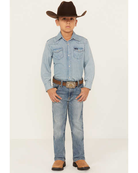 Wrangler 20X Boys' Light Wash Vintage Mexia Bootcut Jeans - Toddler & Little, Blue, hi-res