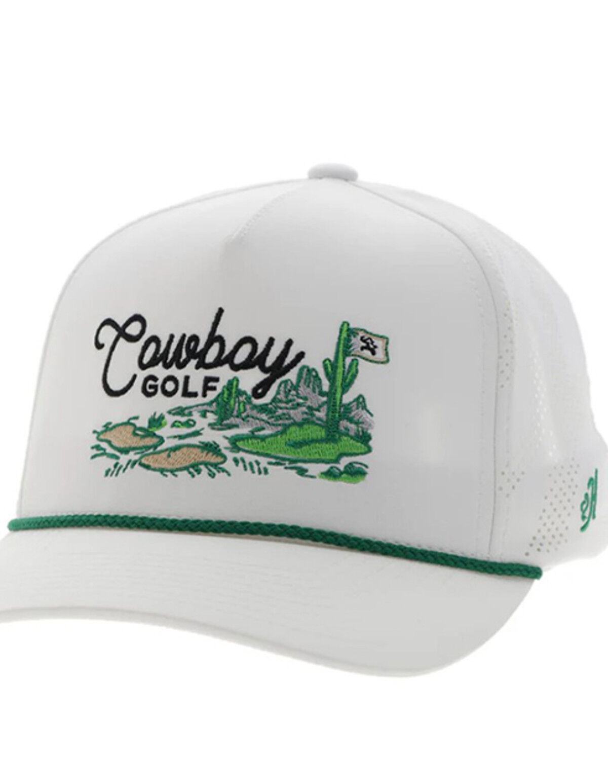 Image #1 - Hooey Men's Cowboy Golf Landscape Trucker Cap, White, hi-res
