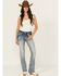Image #3 - Shyanne Women's Embroidered Pocket Light Wash Mid Rise Bootcut Stretch Denim Jeans, Light Wash, hi-res