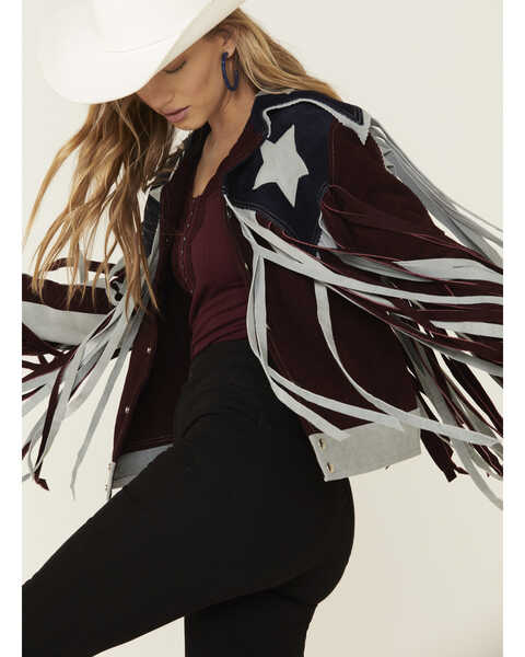 Image #3 - Understated Leather Women's Burgundy American Woman Jacket, , hi-res