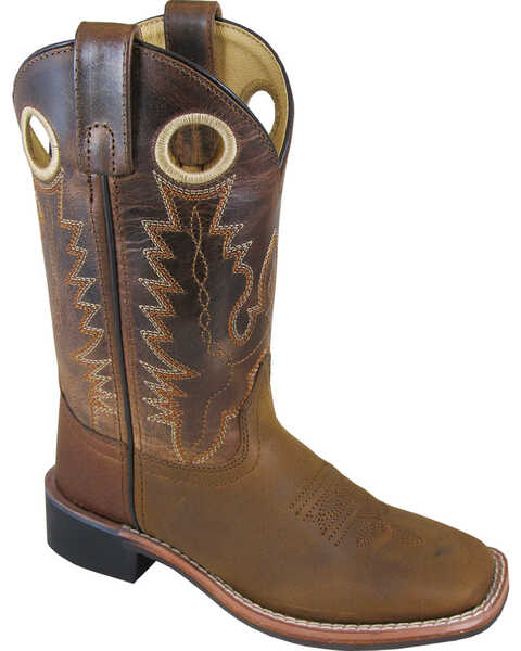 Smoky Mountain Boys' Jesse Western Boots - Broad Square Toe , Brown, hi-res