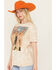 Image #2 - Gina Tees Women's Embellished Let's Go Girls Graphic Tee, Beige, hi-res