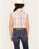 Image #4 - Shyanne Girls' Sleeveless Plaid Print Western Pearl Snap Shirt, Lavender, hi-res