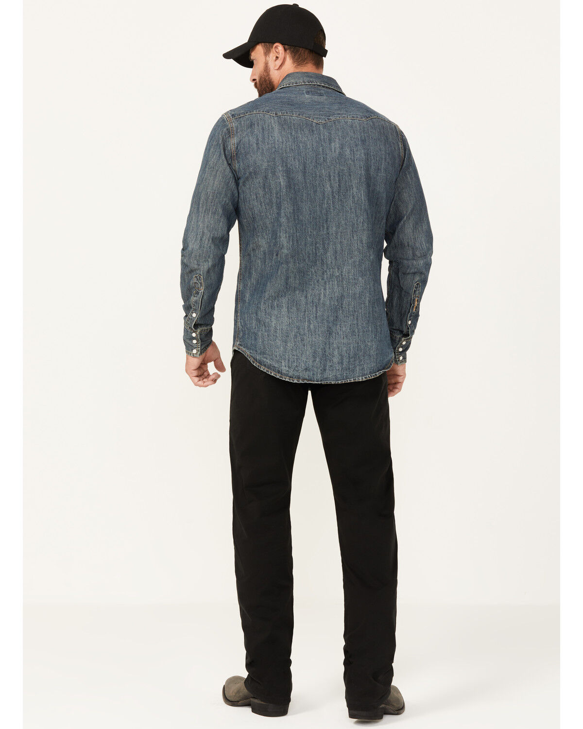 Image #5 - Wrangler Retro Men's Slim Fit Straight Leg Jeans, Black, hi-res