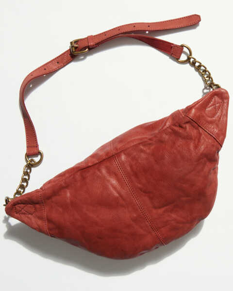 Free People Women's Archer Leather Chain Sling Bag, Red, hi-res
