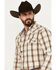 Image #2 - Cody James Men's Sundowner Plaid Print Long Sleeve Western Snap Shirt, Oatmeal, hi-res