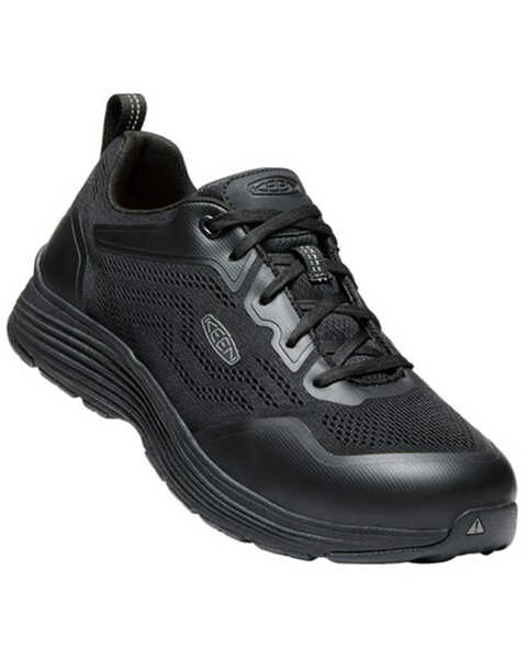 Image #1 - Keen Men's Sparta II Lacer Work Shoes - Aluminum Toe, Black, hi-res