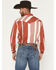 Image #4 - Kimes Ranch Men's Bandit Striped Long Sleeve Pearl Snap Western Shirt, Red, hi-res