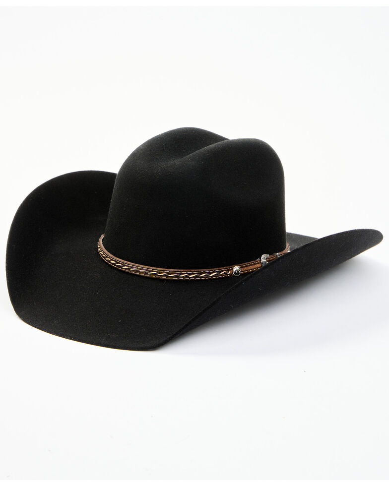 Cody James Men's 3X Black Leather Lace Band Wool Felt Western Hat, Black, hi-res