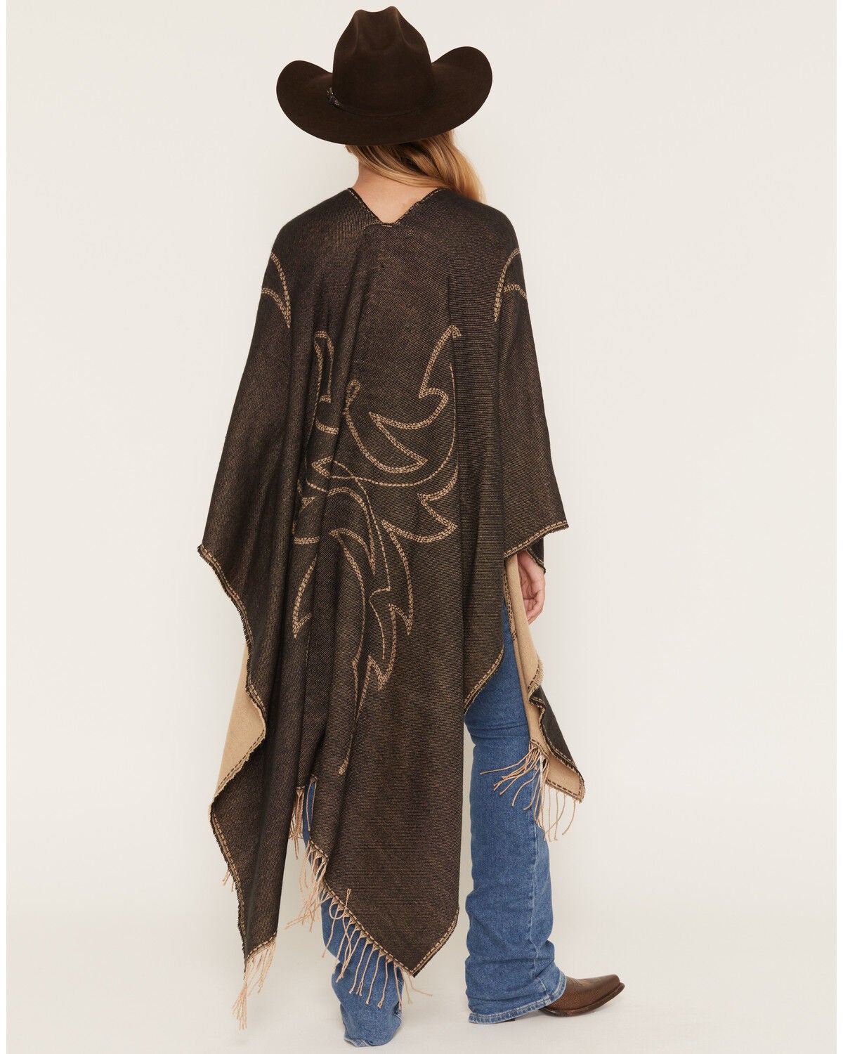 Image #4 - Idyllwind Women's Kenway Boot Stitch Shawl, Black, hi-res